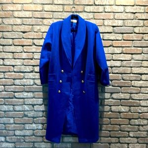 Vintage Diana Marco Cobalt Blue Wool Coat
